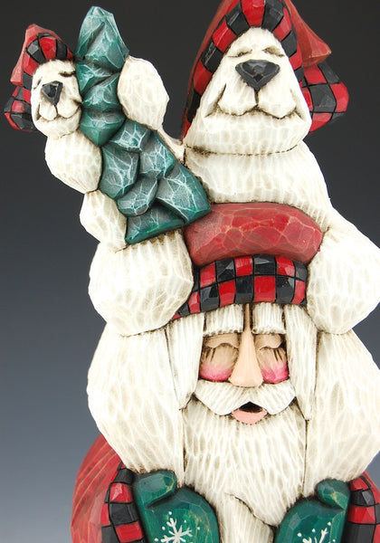 Piggy Back Santa and Bears by Dave Francis