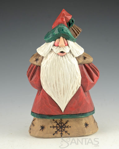 Snowflake Santa Carving by Dave Francis 6 inch