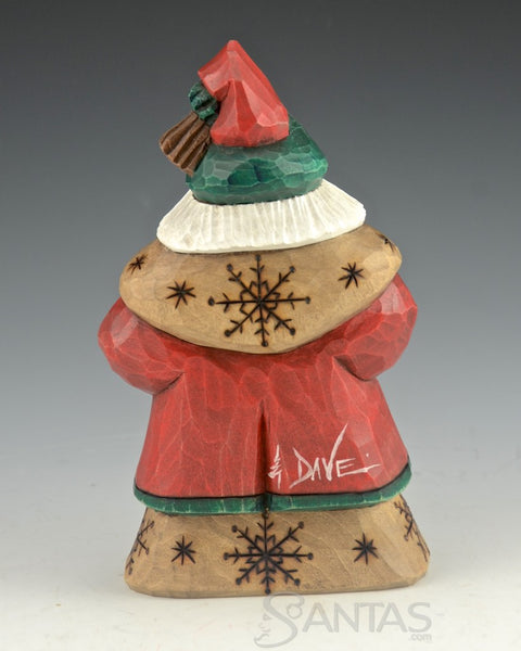 Snowflake Santa Carving by Dave Francis 6 inch
