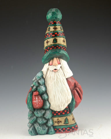 Winter Wonderland Santa Carving by Dave Francis 9 inch