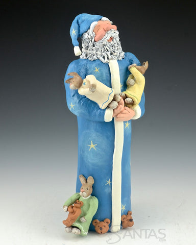 Sleepytime Santa with Bunnies - Ginny Diezel Original