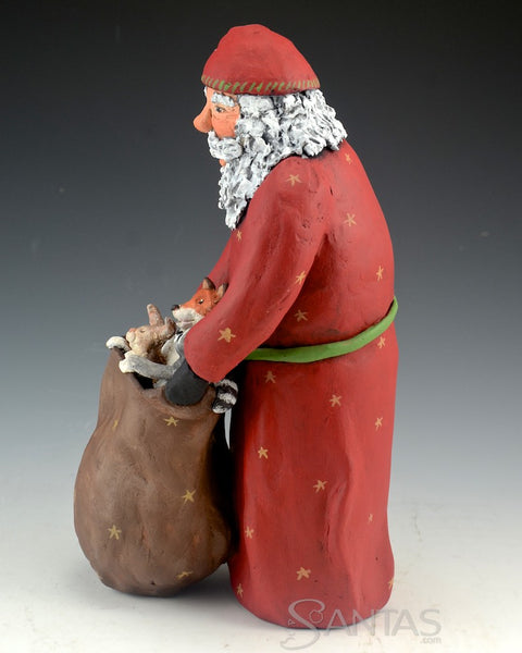 Claus and His Critters - Ginny Diezel Original Santa Sculpture