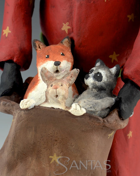 Claus and His Critters - Ginny Diezel Original Santa Sculpture