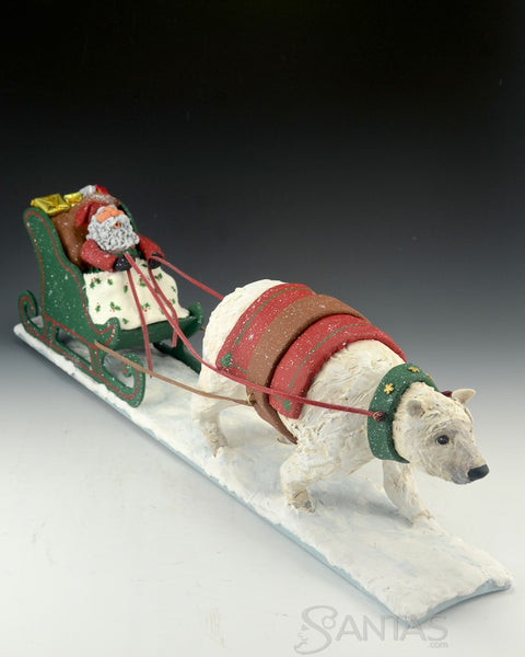 Santa's Polar Sleigh - Ginny Diezel Original Sculpture