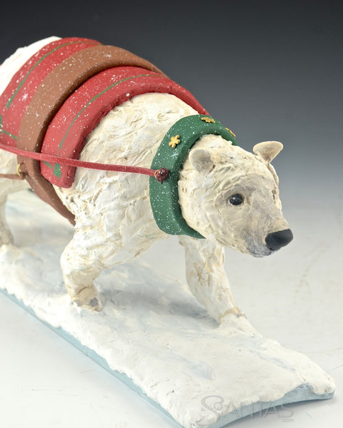 Santa's Polar Sleigh - Ginny Diezel Original Sculpture