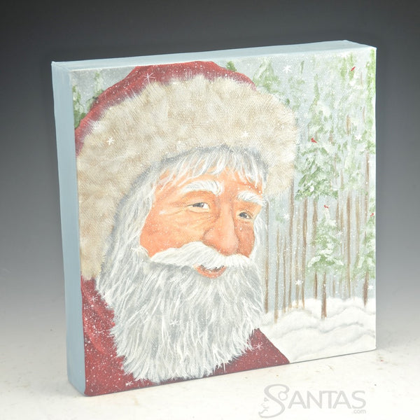 Santa and the Snow Forest - Ginny Diezel 8 inch Canvas