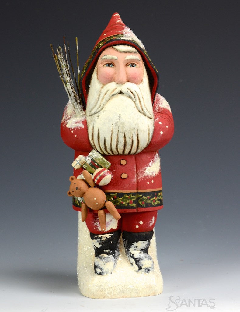 Greg Guedel 16 inch Wooden Santa with Jack in the Box | santas.com