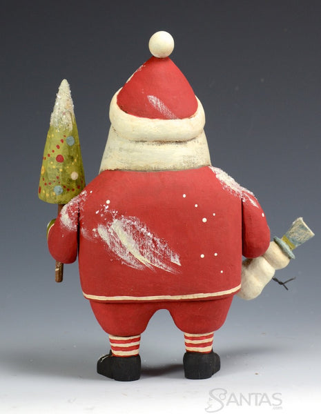 Santa with Tree and Snowman by Greg Guedel