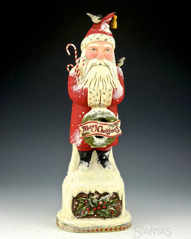 Greg Guedel 16 inch Wooden Santa with Jack in the Box | santas.com