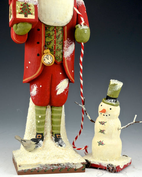 Greg Guedel 16 inch Wooden Santa with Jack in the Box