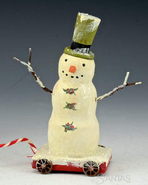 Greg Guedel 16 inch Wooden Santa with Jack in the Box