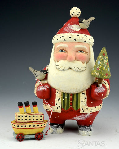 Greg Guedel Chubby Santa with Ship Toy