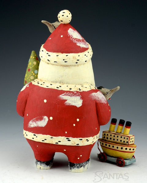Greg Guedel Chubby Santa with Ship Toy