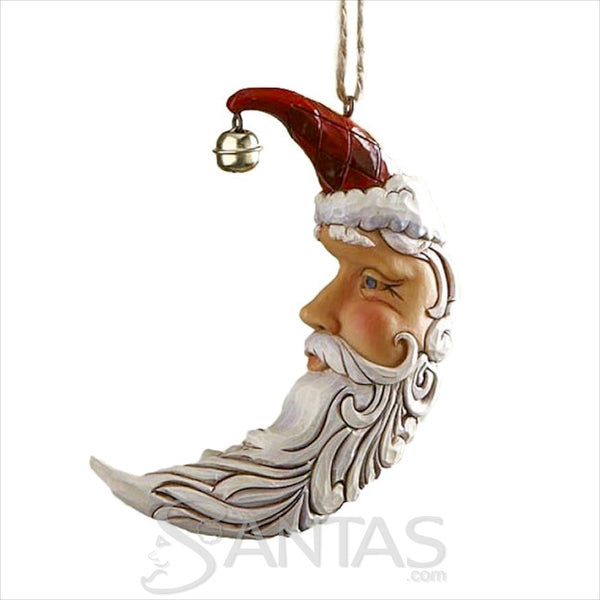 Jim Shore Crescent Moon Santa With Bell Ornament