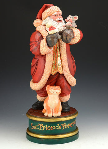 Best Friends Forever - Santa carving by Josef