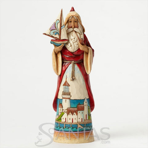 Jim Shore Santa with Sail Boat Tribute - Waves of Excitement
