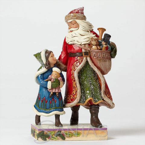 Jim shore Victorian Santa Walking with Child - Magic on Main Street