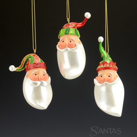 12 Pearly Santas - 4 sets of 3 ornaments