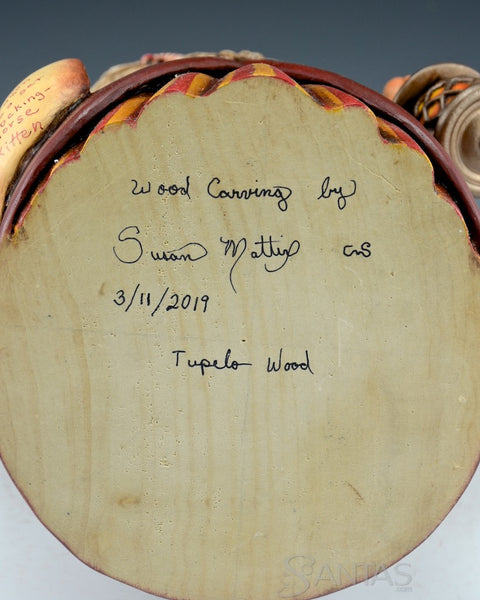 Old World Holly Santa with Nice List and Lantern