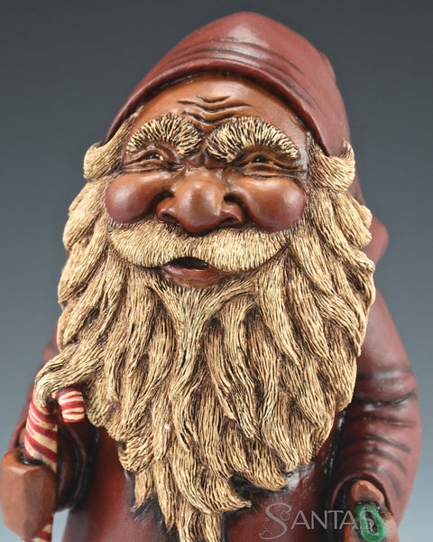 Old World Black Candy Cane Santa