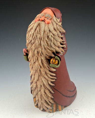 Susan Mattix Long Beard Santa with Candy Cane and Bell