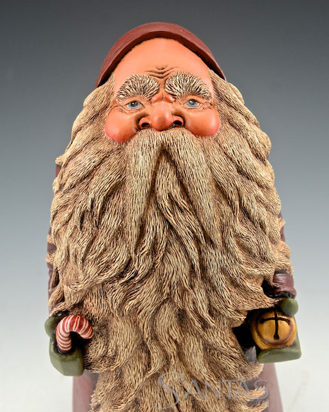 Susan Mattix Long Beard Santa with Candy Cane and Bell