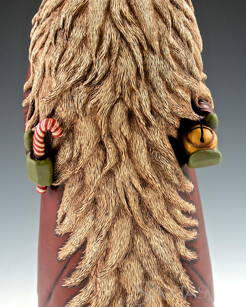 Susan Mattix Long Beard Santa with Candy Cane and Bell