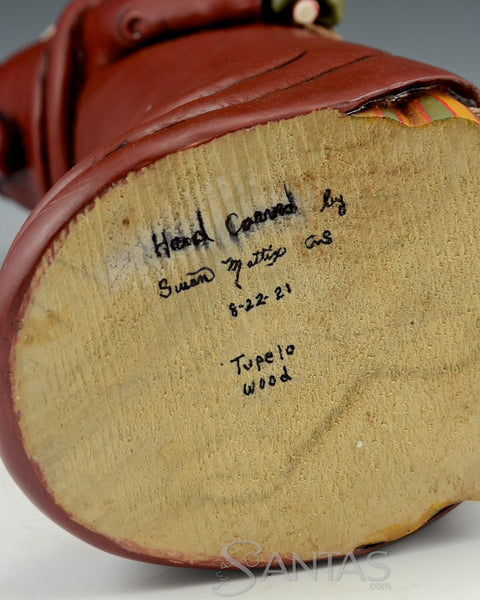 Susan Mattix Long Beard Santa with Candy Cane and Bell