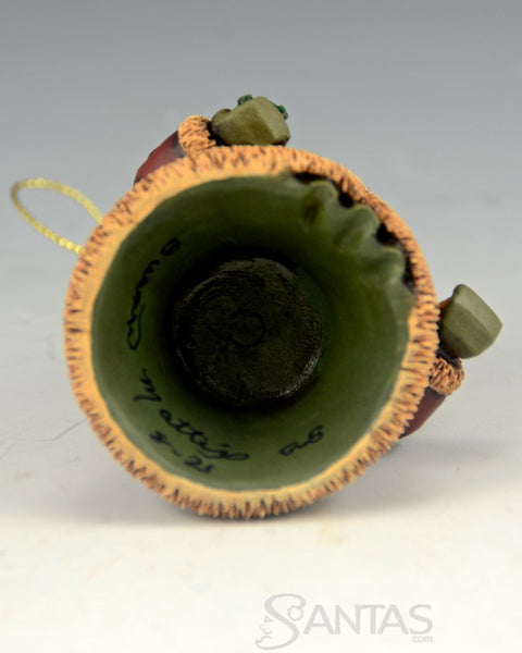 African American Detailed Santa Ornament by Susan Mattix 2 inch