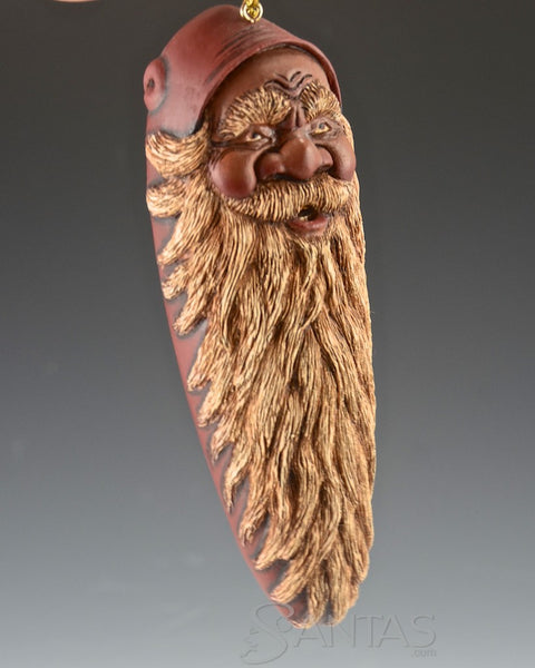 African American Wooden Santa Ornament by Susan Mattix 6 inch