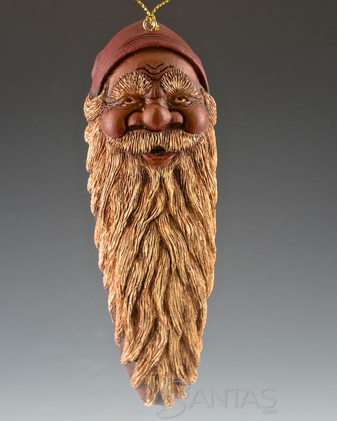 African American Wooden Santa Ornament by Susan Mattix 6 inch