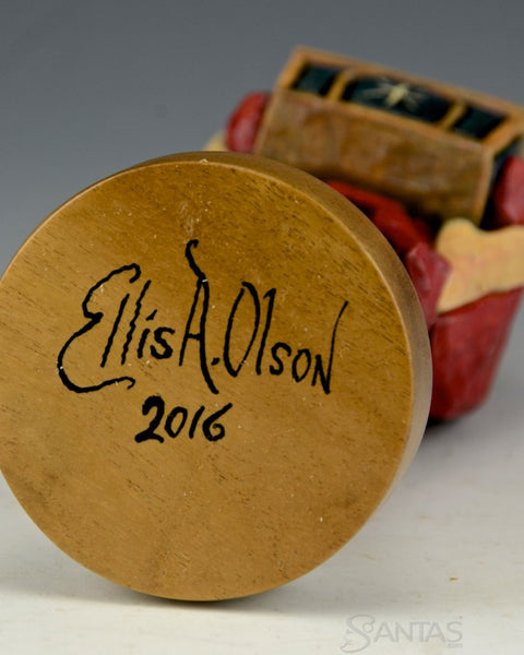 Ellis Olson 8 inch Santa with Christmas Box