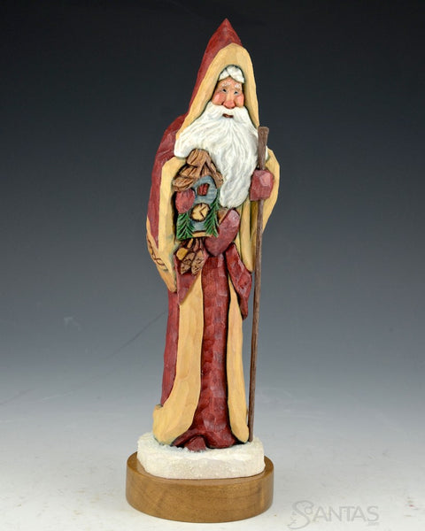 9.7 inch Santa with Staff and Cuckoo Clock