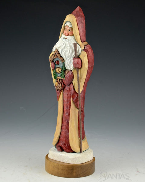 9.7 inch Santa with Staff and Cuckoo Clock
