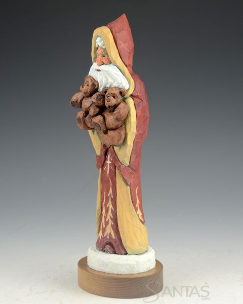 Santa with Two Bears and Relief Trees