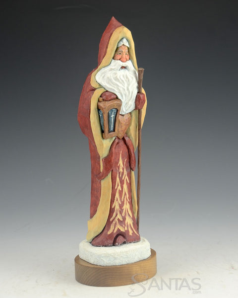 Santa with Lantern and Walking Stick