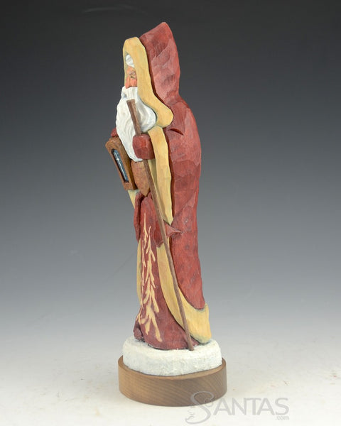 Santa with Lantern and Walking Stick