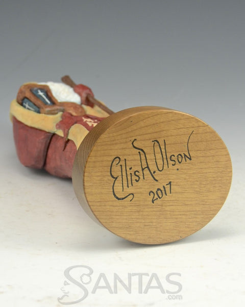 Santa with Lantern and Walking Stick