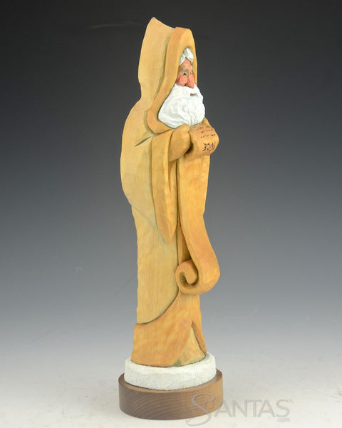 Natural Wood Santa with Nice List