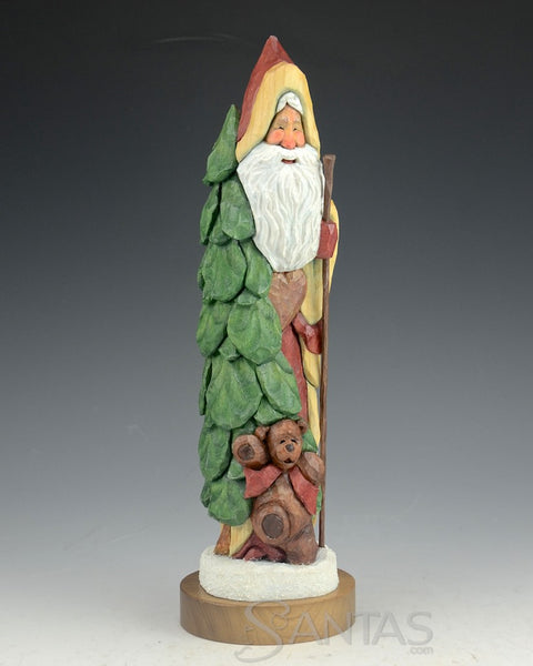 Santa with Bear and Christmas Tree Ellis Olson 10.6 inches