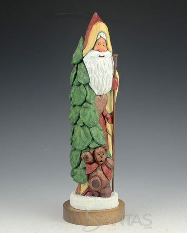 Santa with Bear and Christmas Tree Ellis Olson 10.6 inches