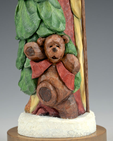 Santa with Bear and Christmas Tree Ellis Olson 10.6 inches