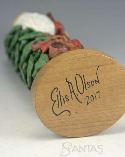 Santa with Bear and Christmas Tree Ellis Olson 10.6 inches