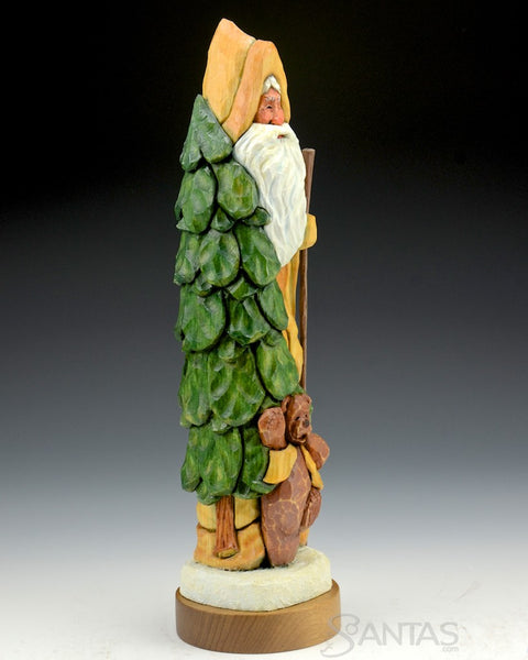 11 inch Natural Santa with Bear and Tree