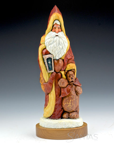 Ellis Olson Santa with Bear and Lantern