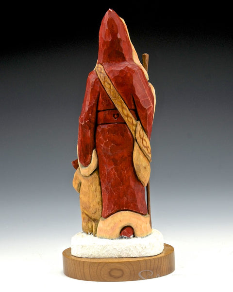 Ellis Olson 9 inch Santa with Bear and Walking Stick
