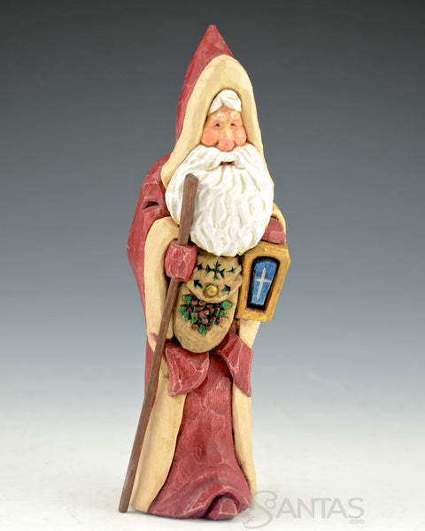 Ellis Olson 6.3 inch Santa Carving with Lantern