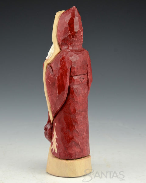 Ellis Olson 6 inch Red Santa Carving with Nice List