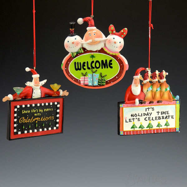 Christmas Greetings from Santa - set of 6 ornaments