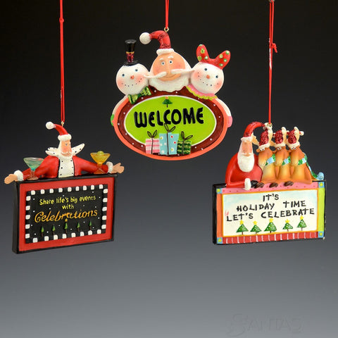 Christmas Greetings from Santa - set of 6 ornaments